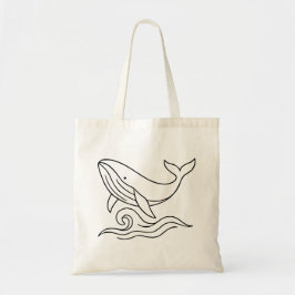 Minimalist Whale Line Art – Ocean Animal Tygkasse