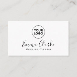 Minimalist White Black Scan Code Business Card Visitkort