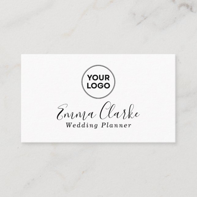 Minimalist White Black Scan Code Business Card Visitkort (Framsida)