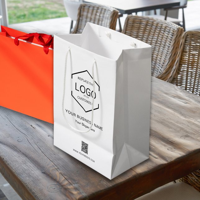 Minimalist White Company Namn QR Code Logotyp (Skapare uppladdad)