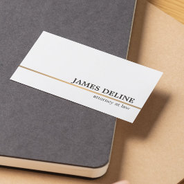 Minimalist White Copper Line Attorney Visitkort