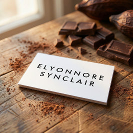 Minimalist White Craft Chocolate Maker QR Code Visitkort