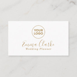 Minimalist White Gold  Scan Code Business Card Visitkort