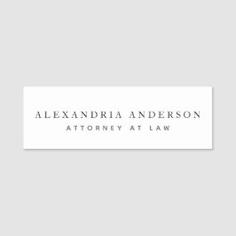 Minimalist White Lawyer Professional Namnbricka