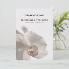 Minimalist White Orchid Memorial Program