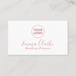 Minimalist White Pink Scan Code Business Card Visitkort