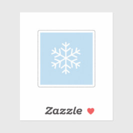 Minimalist White Snowflake on Pastel Blue Winter  Klistermärken