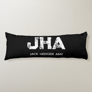 MINIMALIST WHITE THREE LETTER MONOGRAM NAME BLACK KROPPSKUDDE