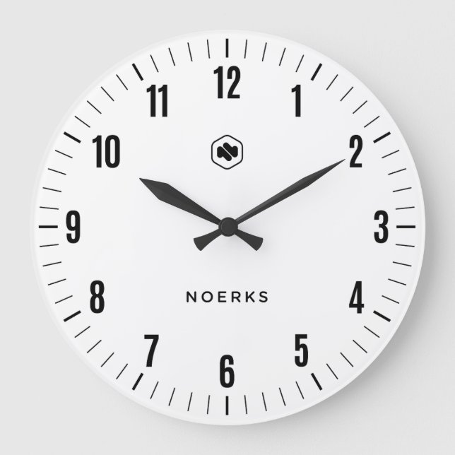 Minimalist White Wall Clock Stor Klocka (Framsida)
