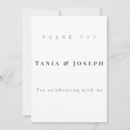 Minimalist White Wedding Thank You Card Template Tack Kort