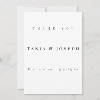 Minimalist White Wedding Thank You Card Template Tack Kort