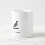Minimalist Wild Quail - Black & White Jumbo Mugg<br><div class="desc">This simple image of a wild quail captures a mindful mood. Beneath the bird is a timeless quote from Henry David Thoreau: simplify,  simplify; calling for a quieter,  more intentional life.</div>