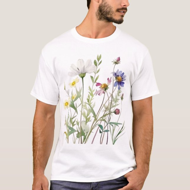 Minimalist Wildblomma T-Shirt (Framsida)