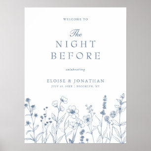 Minimalist Wildblomme Välkommen till Natten före Poster