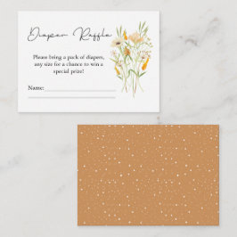 Minimalist Wildbloms Orange Diaper Raffle Tilläggskort