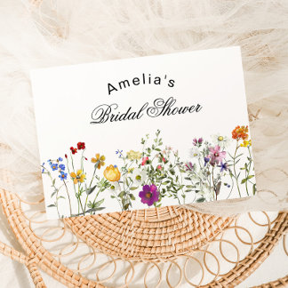 Minimalist Wildflower Bridal Shower Tack Kort