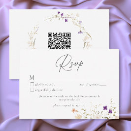 Minimalist Wildflower Romantic Botanical Wedding OSA Kort