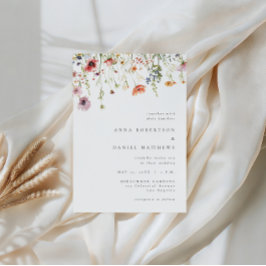 Minimalist Wildflower Wedding Inbjudningar