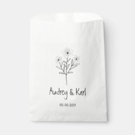 Minimalist Wildflowers Wedding Monogram Design