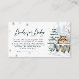 Minimalist Winter Baby Shower Baby Books Ticket Tilläggskort