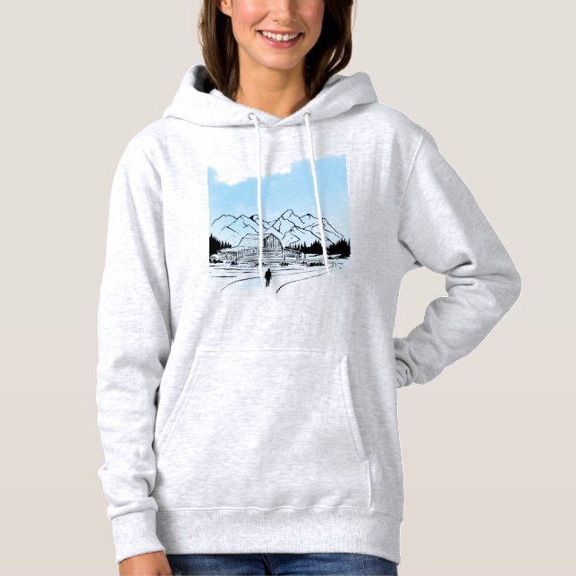 ​Minimalist Winter Mountain Adventure Sweatshirt - T Shirt (Framsida)