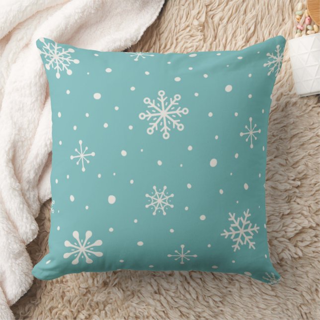 Minimalist Winter Pillow in Turquoise Kudde (Filt)