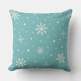 Minimalist Winter Pillow in Turquoise Kudde