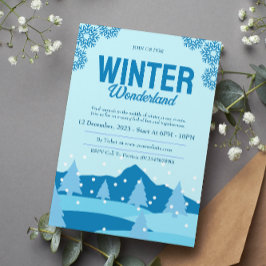 Minimalist Winter Wonderland Party Inbjudningar