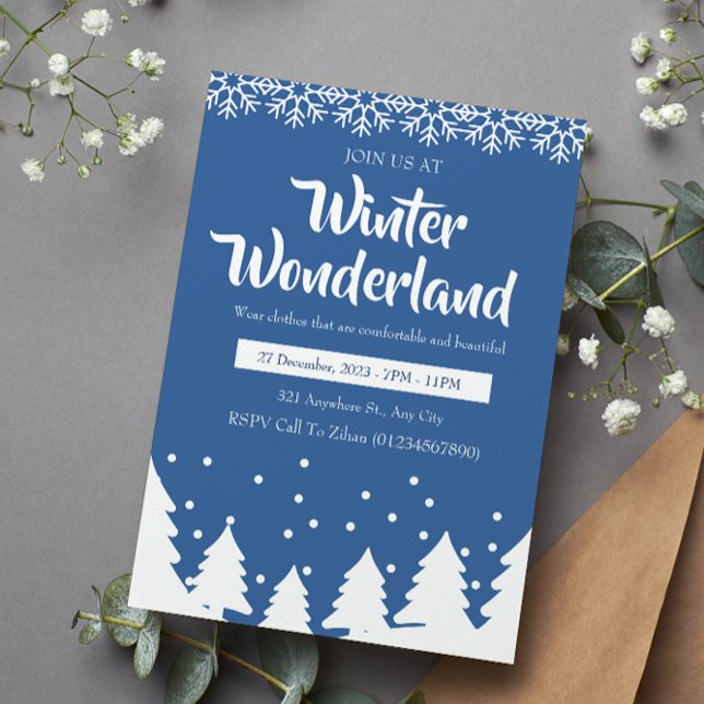 Minimalist Winter Wonderland Party Inbjudningar (Skapare uppladdad)