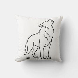 Minimalist Wolf Line Art – Howling Wildlife  Kudde