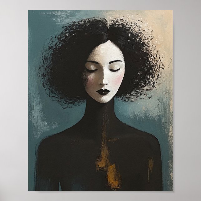Minimalist Woman Portrait Canvas Print Poster (Framsidan)