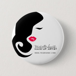 Minimalist Woman Silhouette Black Beauty Salon Knapp