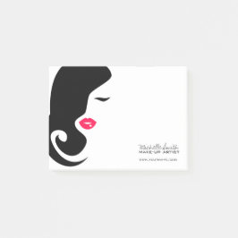 Minimalist Woman Silhouette Black Beauty Salon Post-it Block