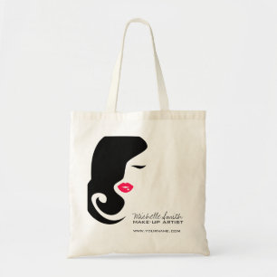 Minimalist Woman Silhouette Black Beauty Salon Tygkasse