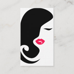Minimalist Woman Silhouette Black Beauty Salon Visitkort