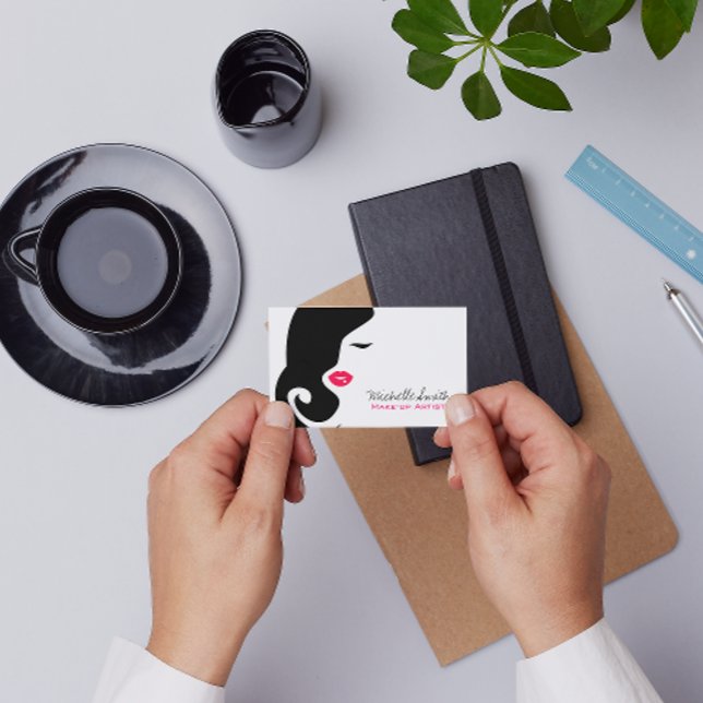 Minimalist Woman Silhouette Black Beauty Salon Visitkort (Skapare uppladdad)