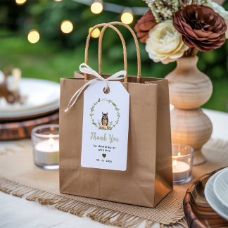 Minimalist Woodland Baby Shower Gift Tag Presentetikett