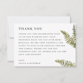 Minimalist Woodland Nature Wedding | Elegant Fern Tack Kort