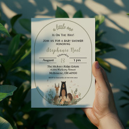 Minimalist Woodland Theme Baby Shower Invitation Inbjudningar