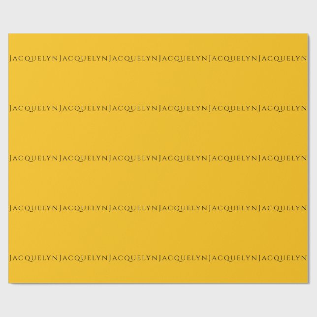 Minimalist Yellow Orange Plain Elegant Modern Name Presentpapper (Platt)