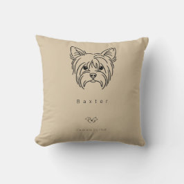 Minimalist Yorkie Pillow | Custom Pet Name Kudde