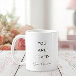 Minimalist You Are Loved Affirmation Mug Kaffemugg