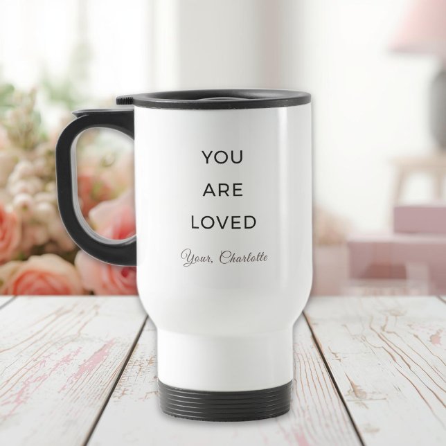 Minimalist You Are Loved Travel Mug Resemugg (Skapare uppladdad)