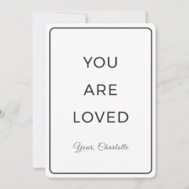 Minimalist You Are Loved Valentine Card Julkort