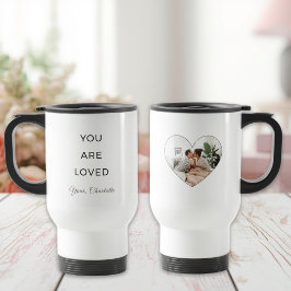 Minimalist You Are Loved Valentine Travel Mug Resemugg