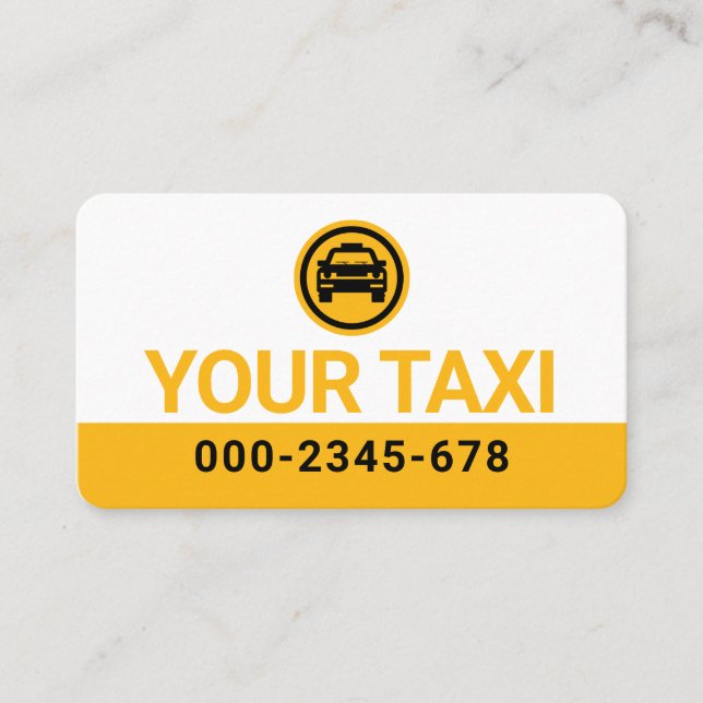 Minimalist Your Yellow Taxi Cab Visitkort (Framsida)