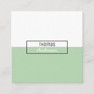 Minimalist yrkesmässig enkel klar grönt fyrkantigt visitkort