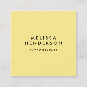 Minimalist yrkesmässig modern gult fyrkantigt visitkort