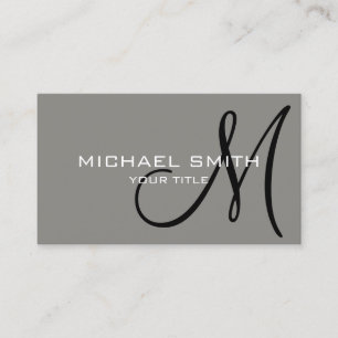 Minimalist yrkesmässig Titanium Monogram Visitkort