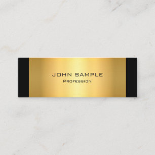 Minimalist yrkesmässigt modernt svart och guld mini visitkort